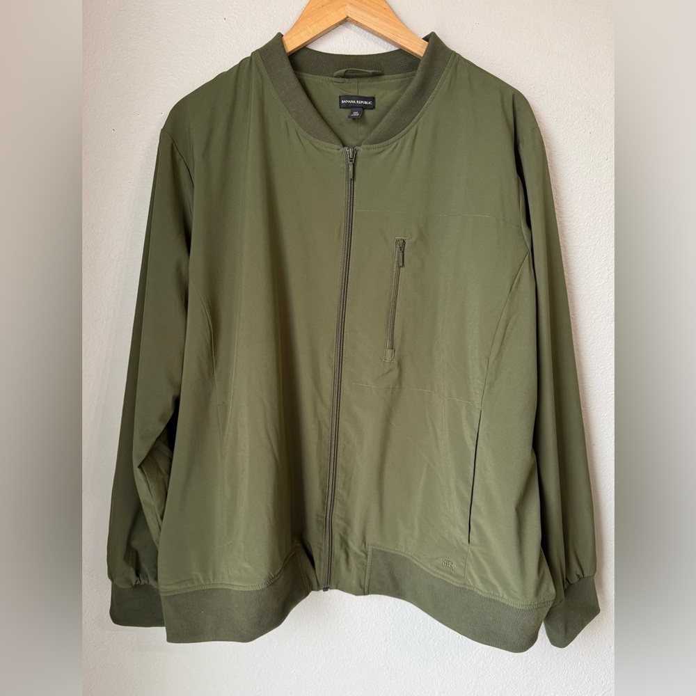 Banana Republic Olive Night Bomber Jacket Women’s Size XXL Zip Closure